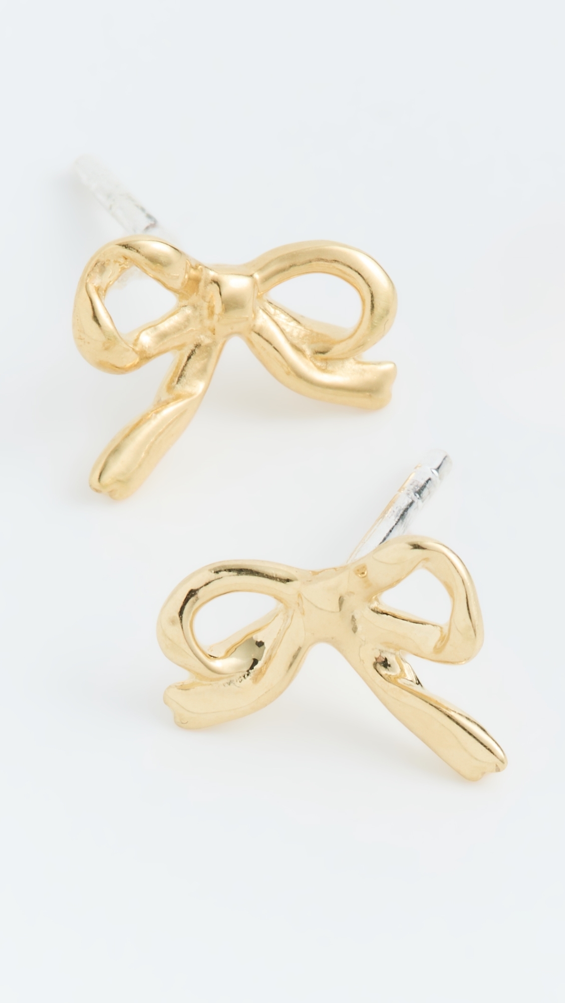 Demi Mini Bow Stud Earrings Gold One Size