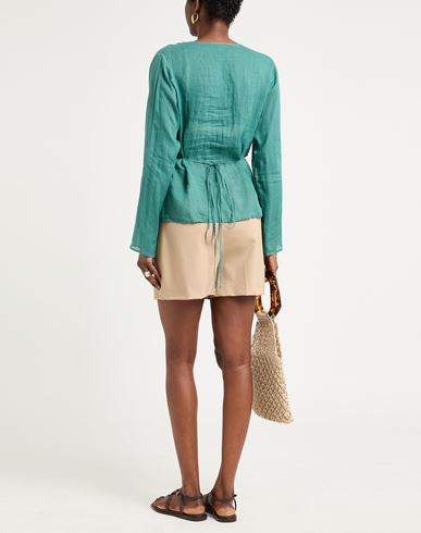 Woman Top Emerald green Size L Ramie