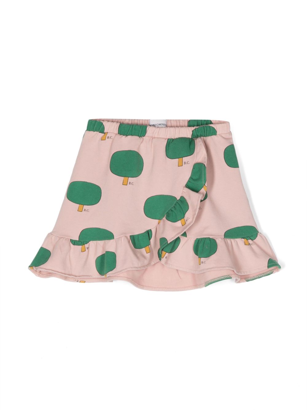 Green Tree-print cotton skirt - Pink