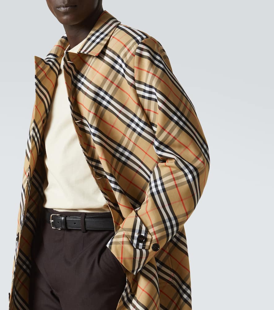 Check cotton car coat