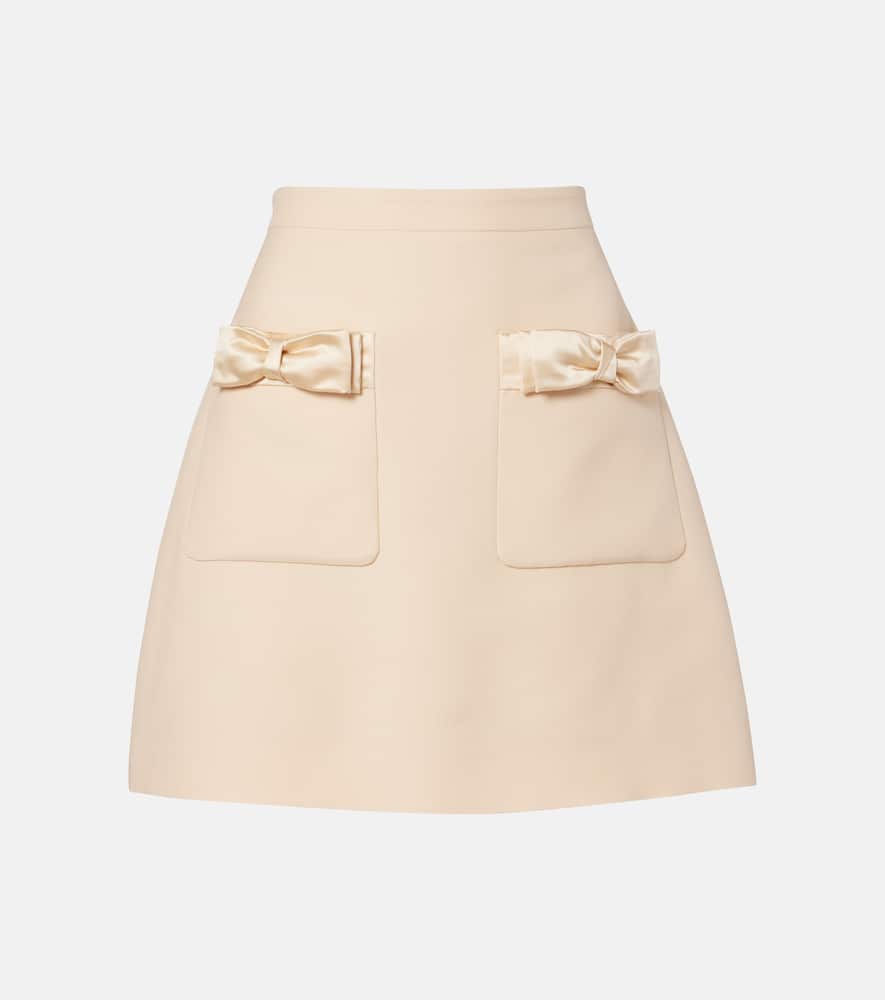Crepe Couture bow-detail miniskirt