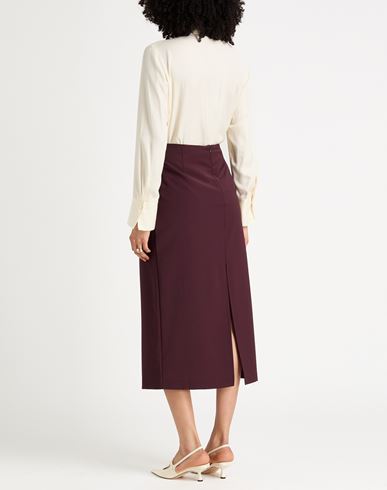 Woman Midi skirt Plum Size 0 Polyester, Wool, Elastane