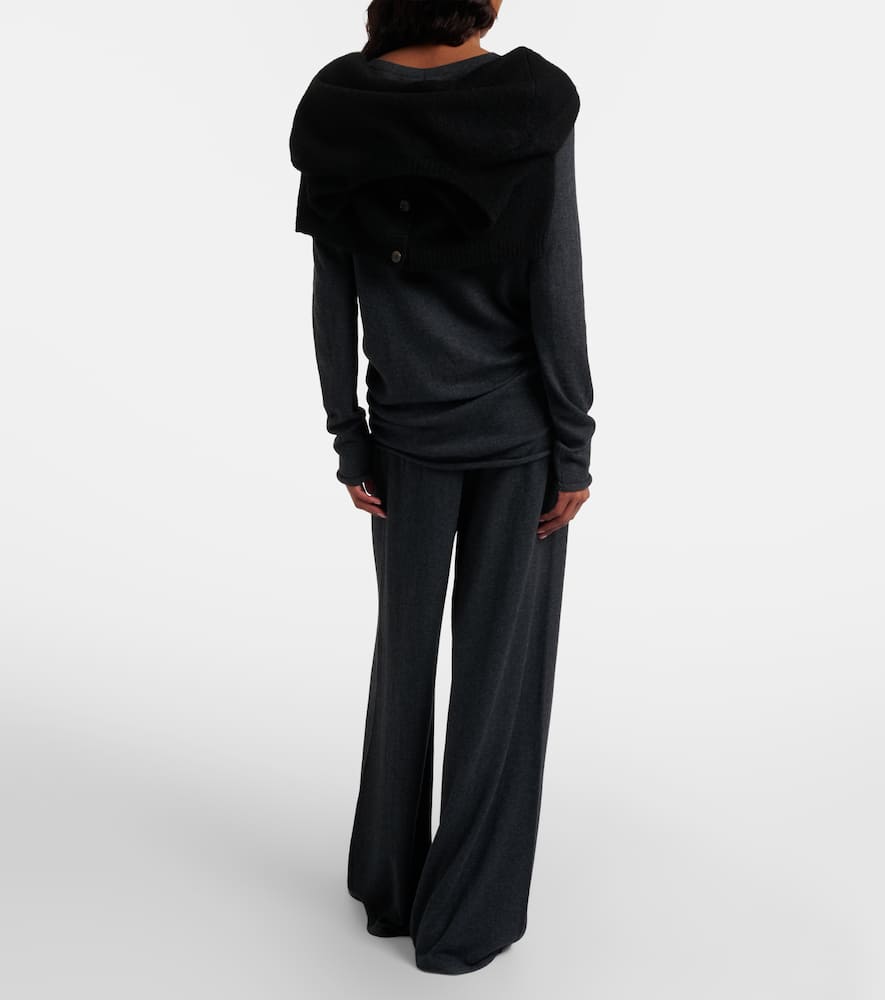 Aina cotton and cashmere wide-leg pants
