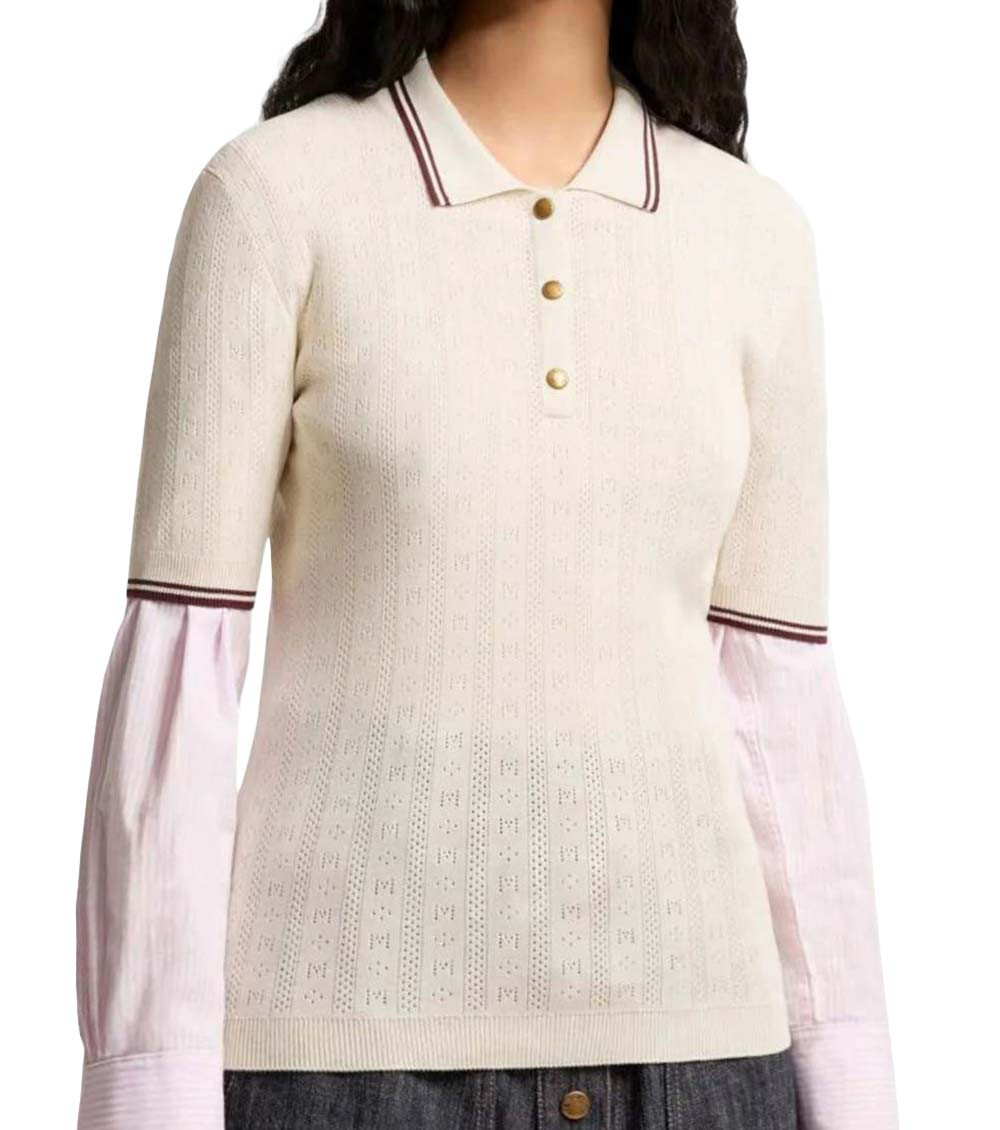 Off White Knitted Logo Polo Shirt