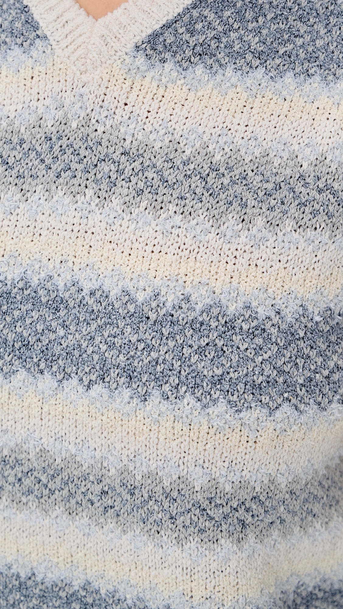 Summer Fair Isle Knit Vest Pale Tide Combo