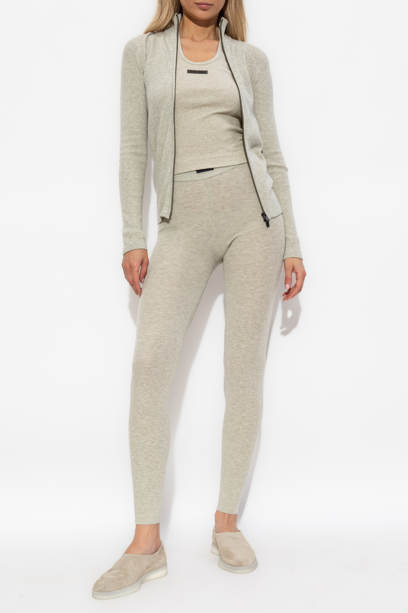 Knit Leggings, Women's, Grey