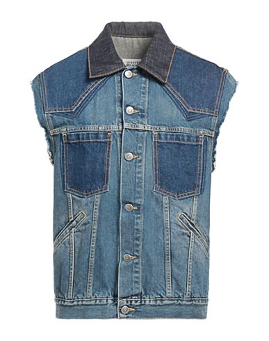 Man Denim outerwear Blue Size 36 Cotton