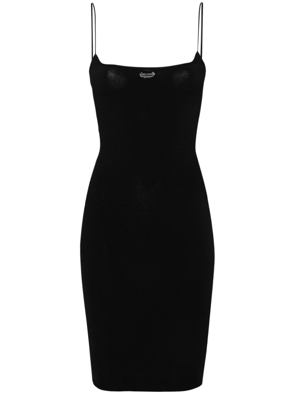 Logo-plaque knit minidress - Black