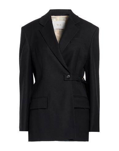 Woman Blazer Black Size 4 Virgin Wool, Elastane