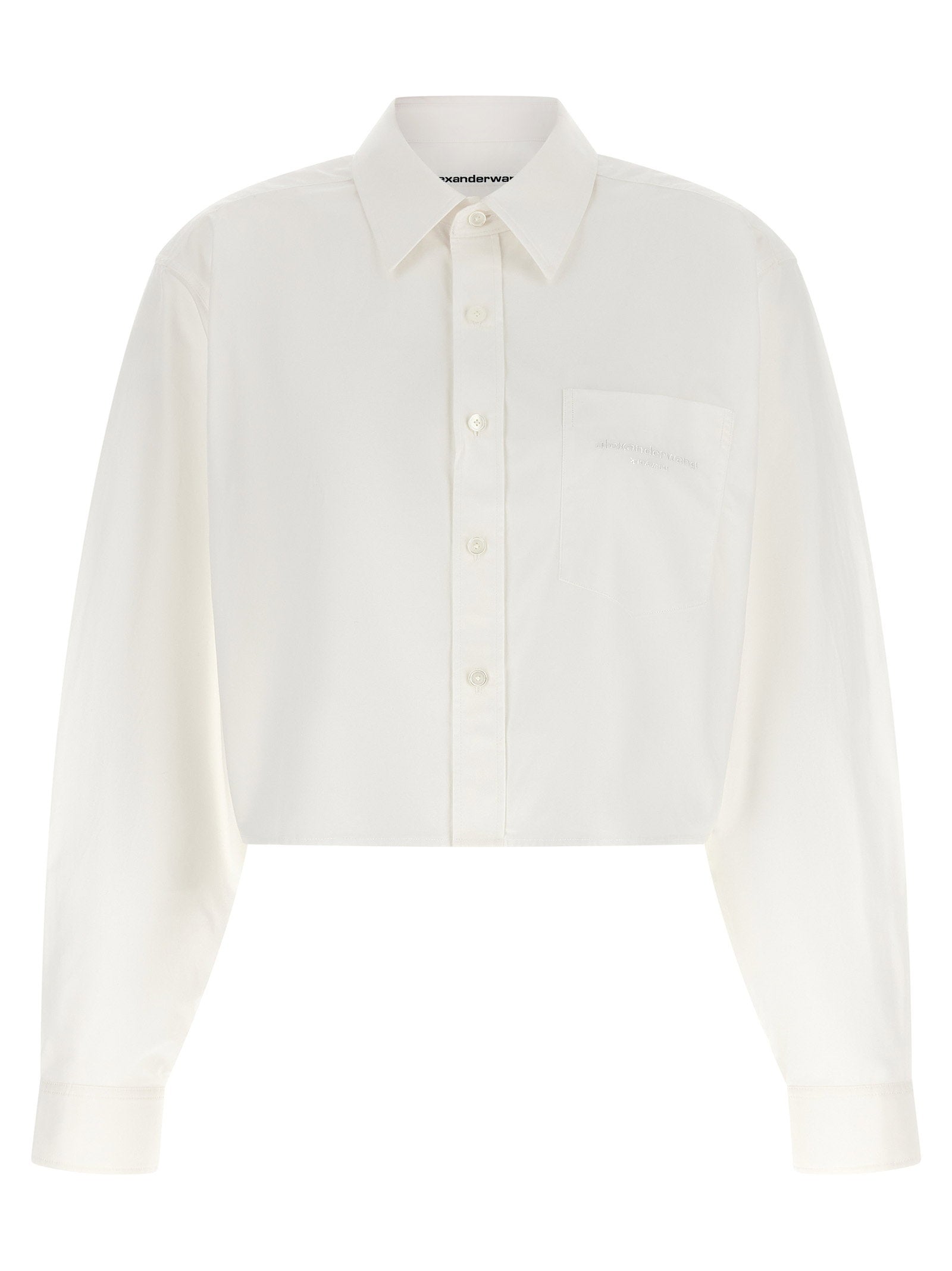 Cotton Cropped Shirt — white