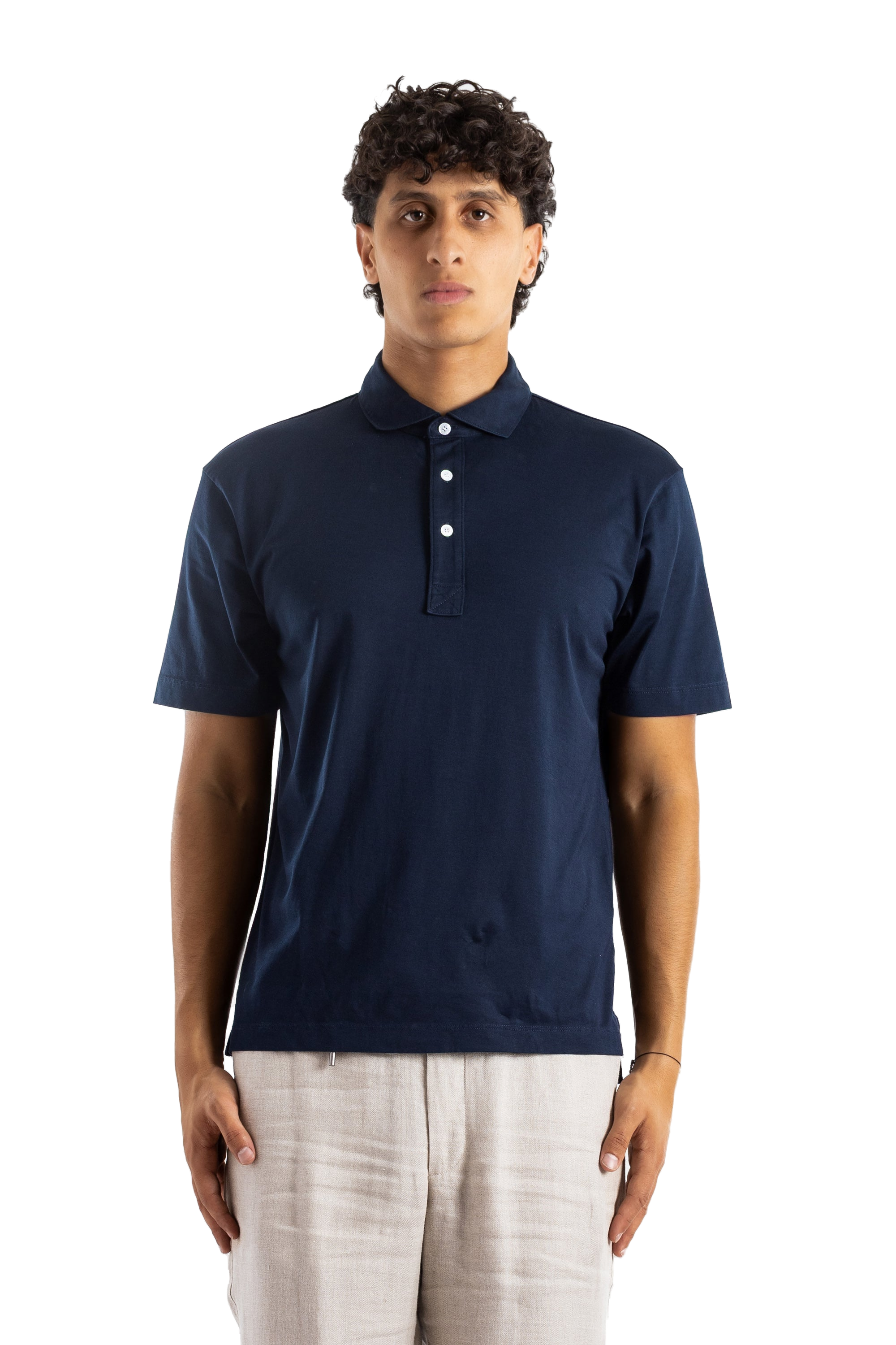 Pima Cotton Polo Shirt — Navy