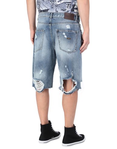 Destroyed Denim Man Denim shorts Blue