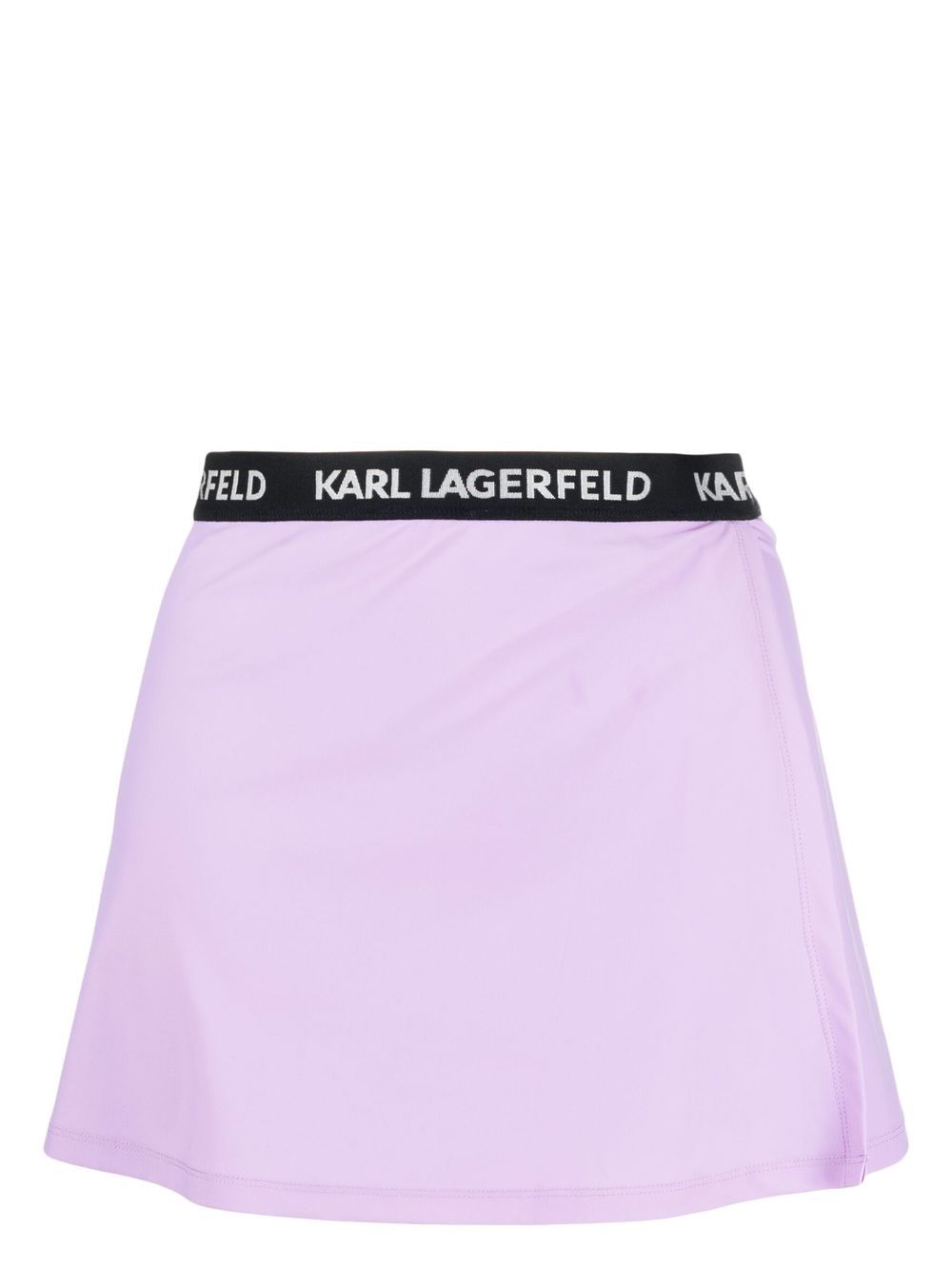 Logo-waistband pareo skirt - Purple