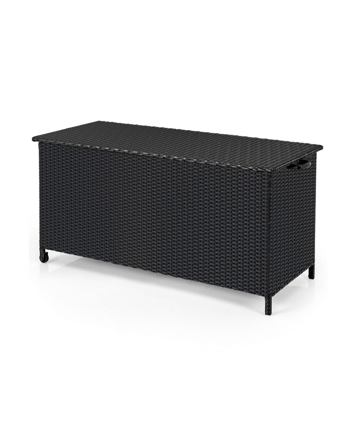 Indoor Outdoor 85 Gallon Storage Container with Waterproof Liner and Universal Wheels - Black