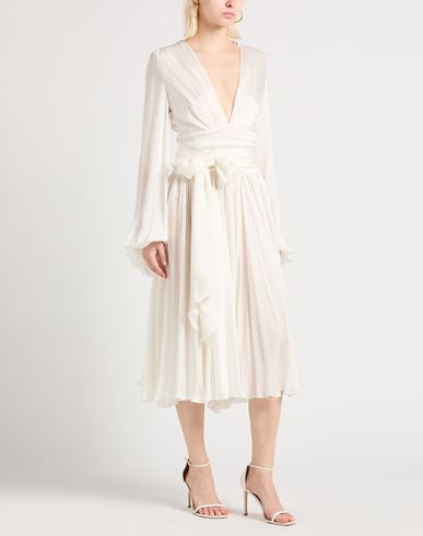 Woman Midi dress Off white Size 8 Silk