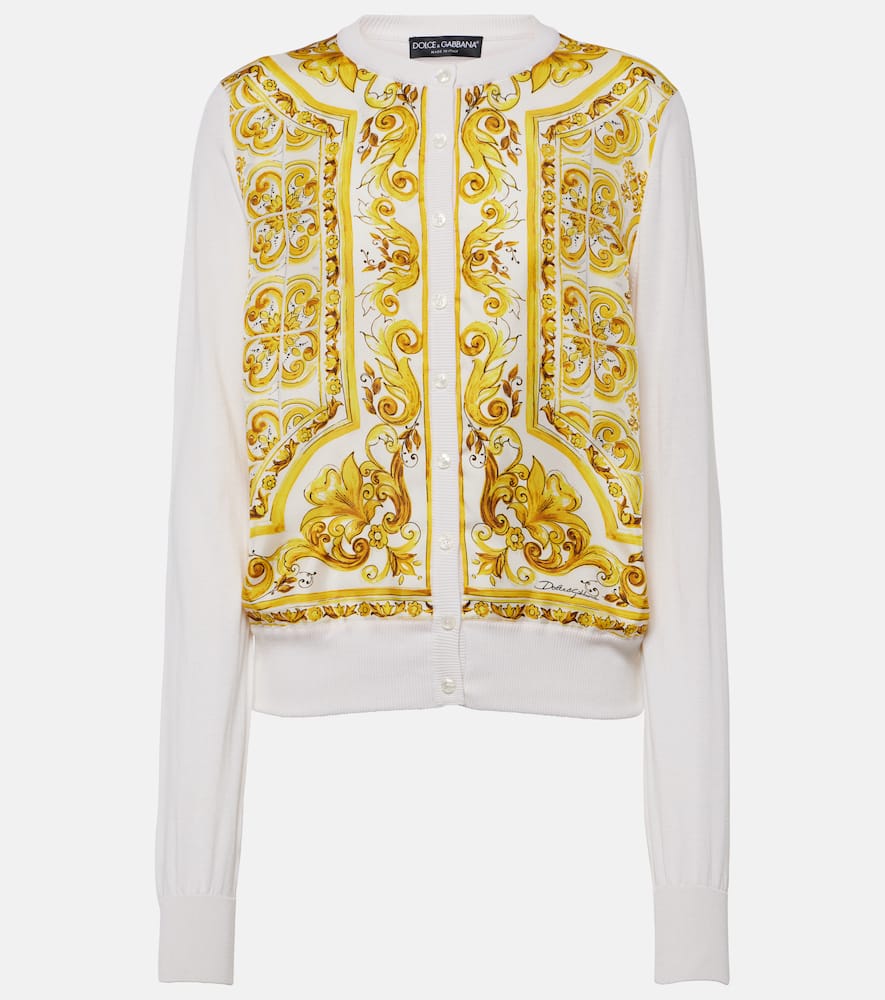 Majolica silk twill cardigan