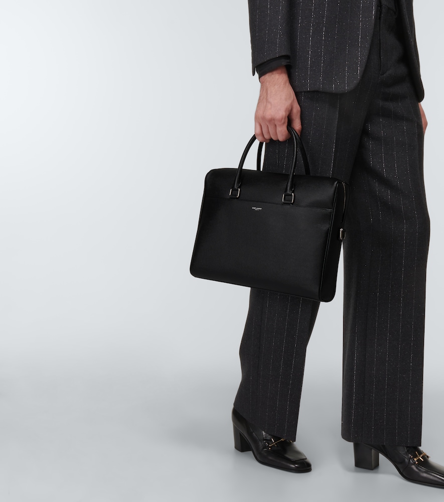 Duffle leather briefcase