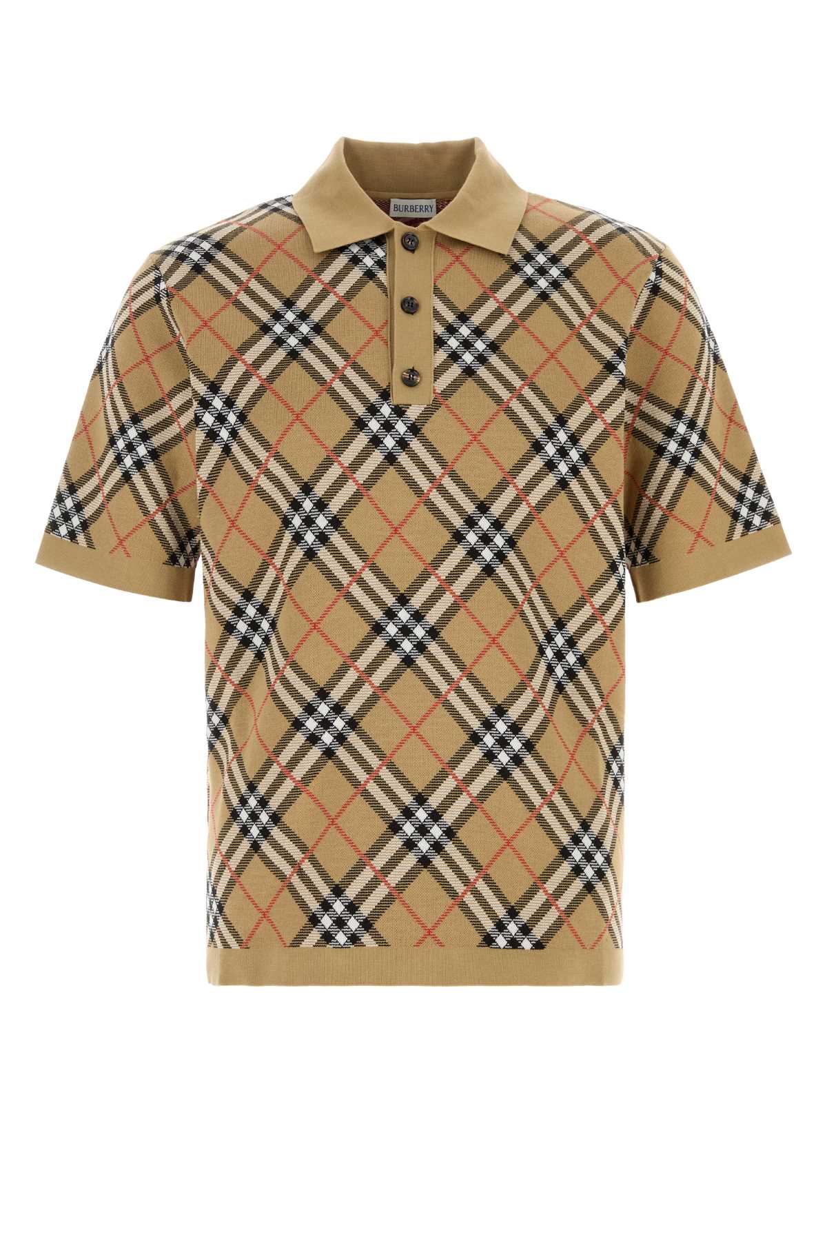 Burberry - polo shirt cotton blend embroidery check