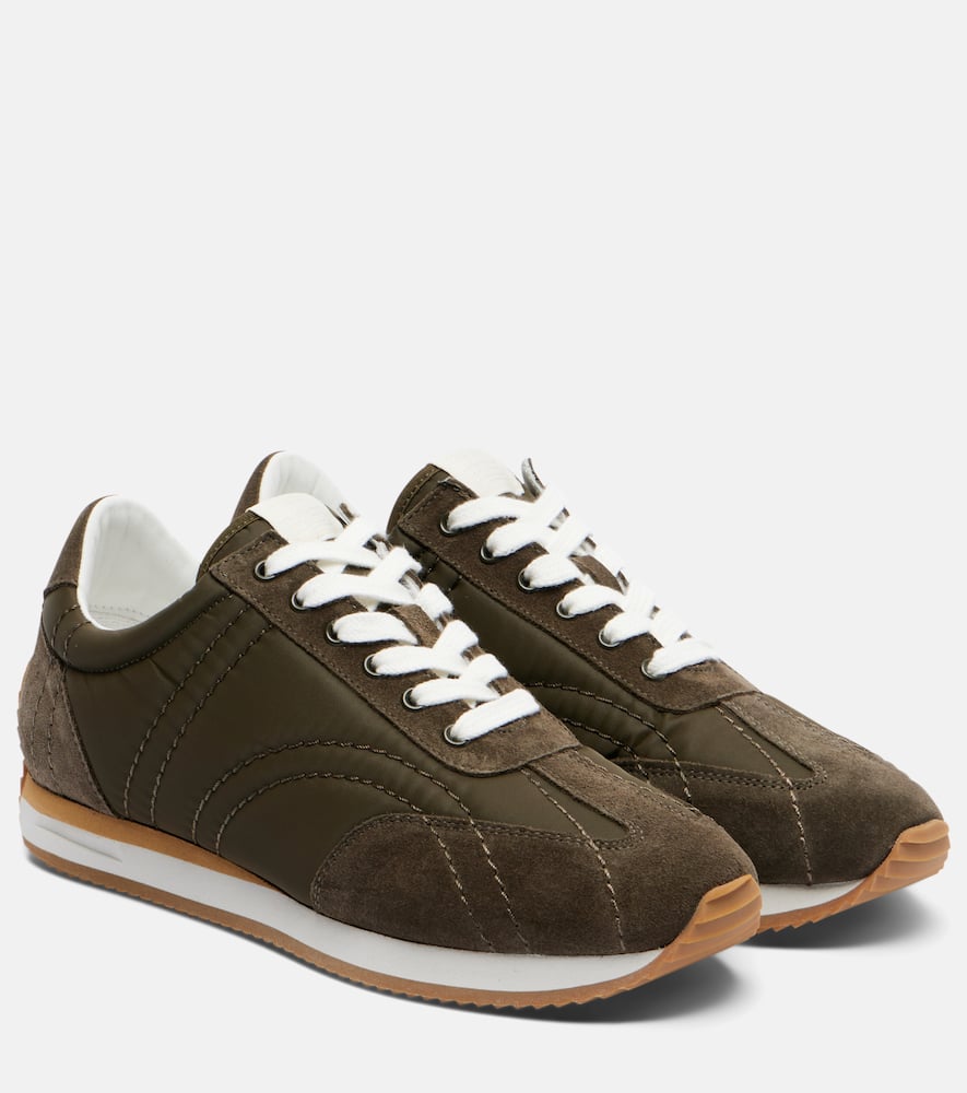 Suede-trimmed sneakers
