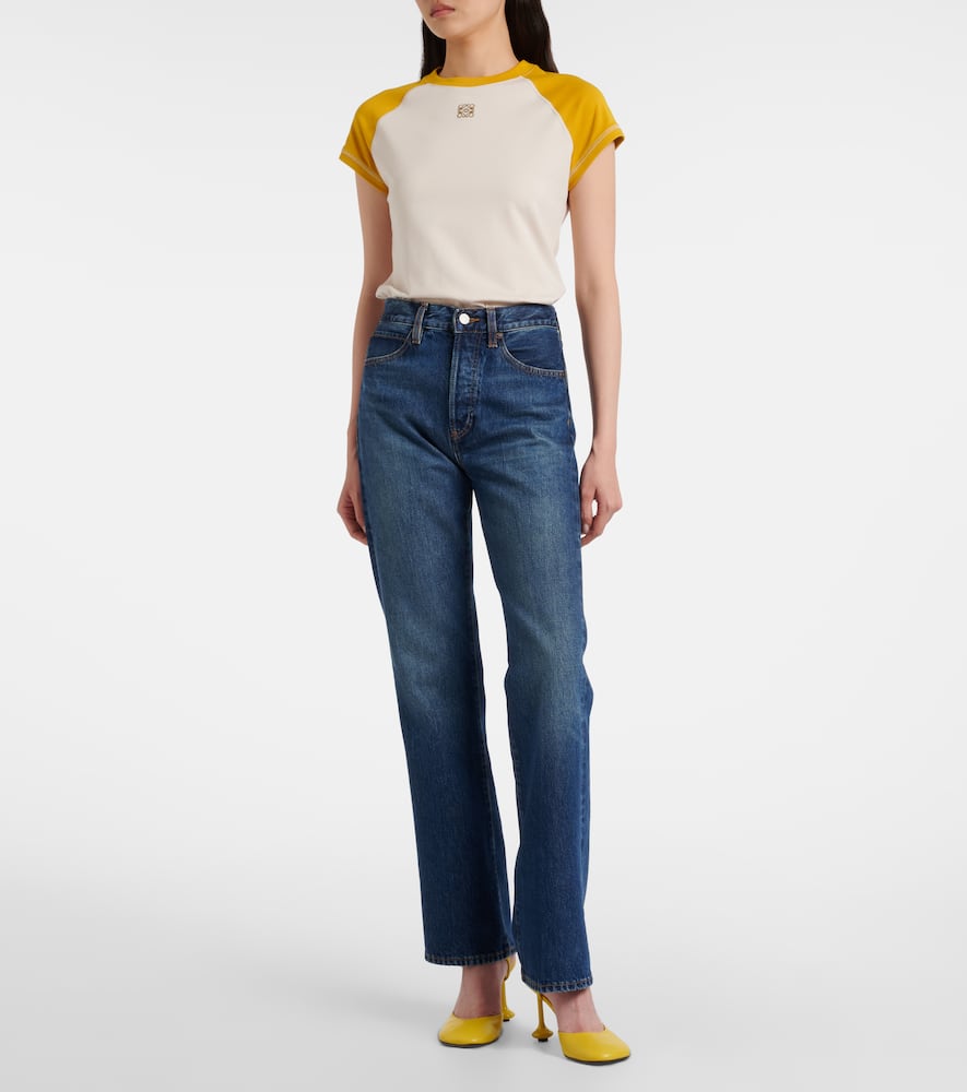 Vertical high-rise straight jeans