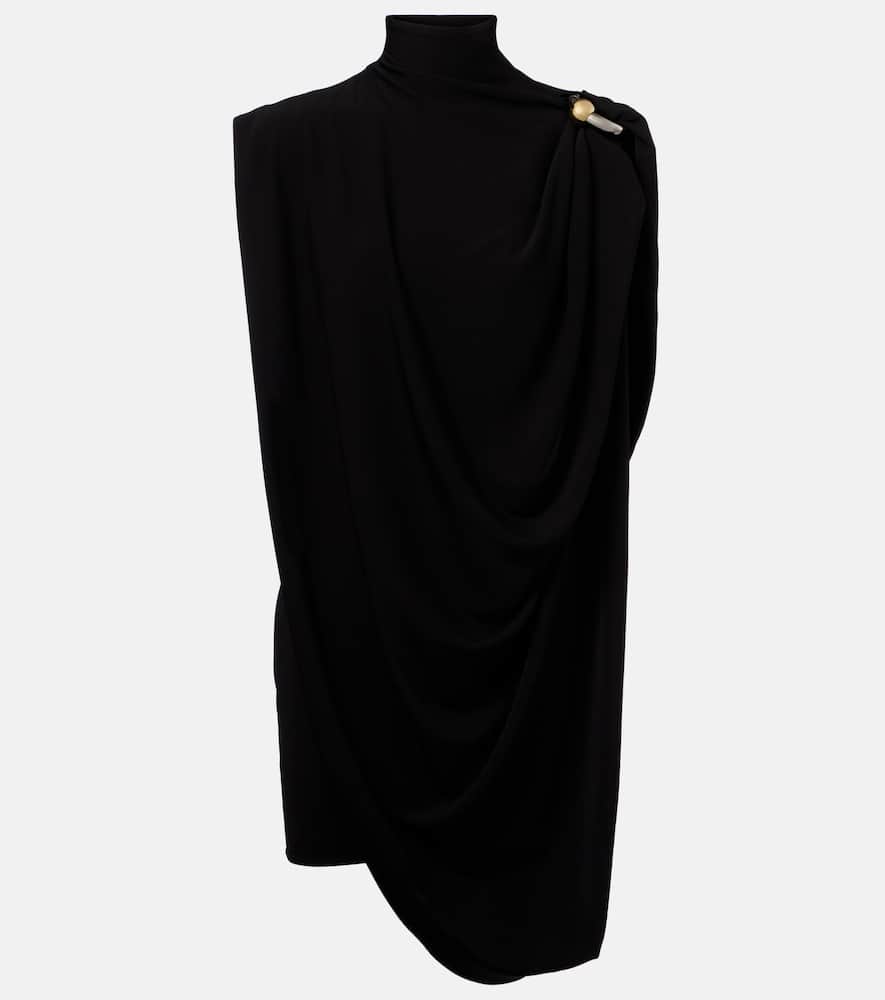 Draped embellished jersey minidress
