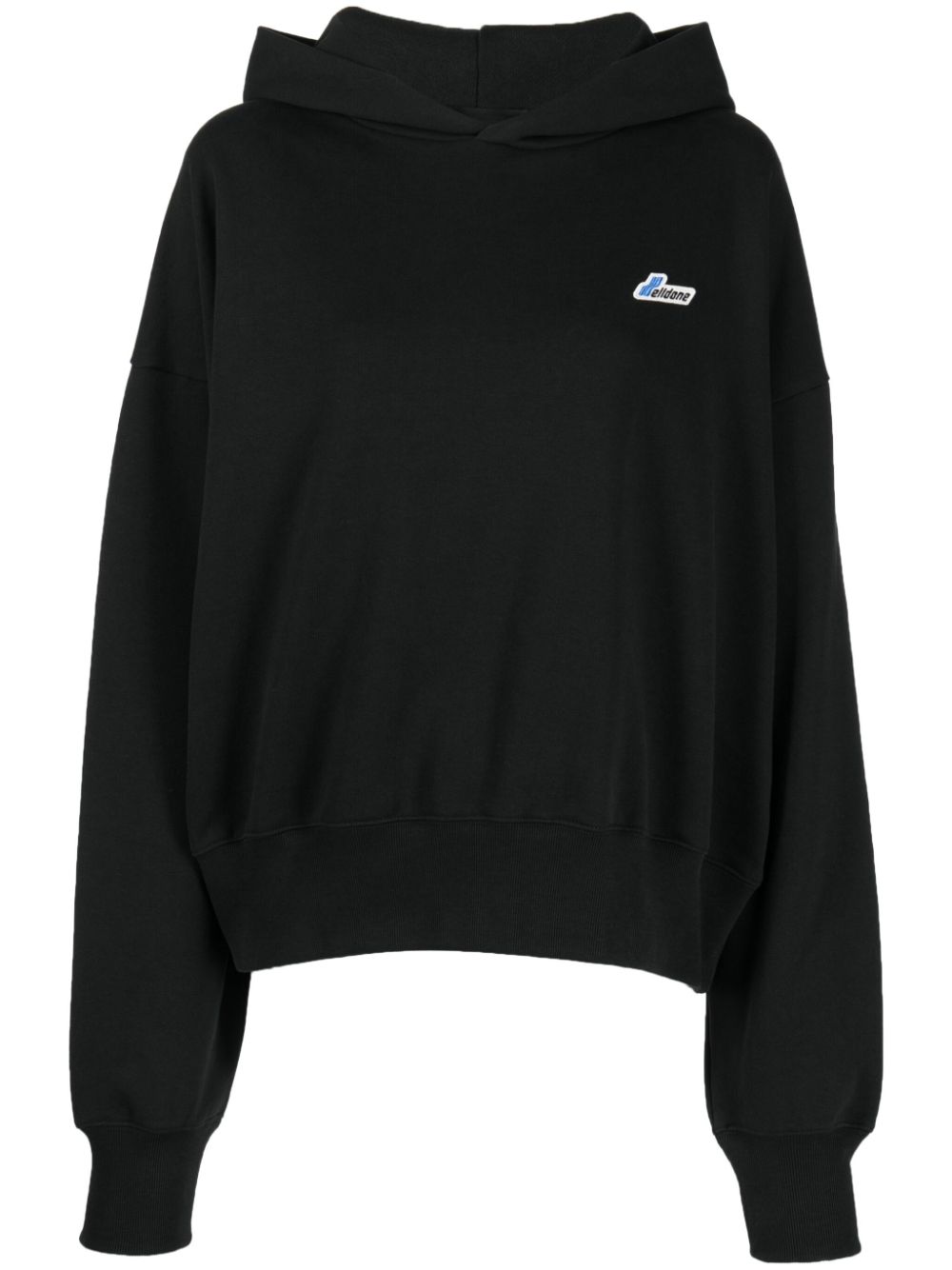 Logo Embroidered Wappen cotton hoodie - Black