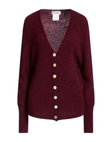 Woman Cardigan Burgundy Size L Acetate, Polyamide, Mohair wool, Wool, Elastane