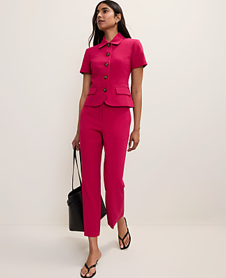 Ann Taylor The Petite Flare Ankle Pant in Fluid Crepe