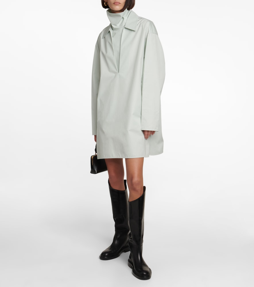 V-neck cotton minidress
