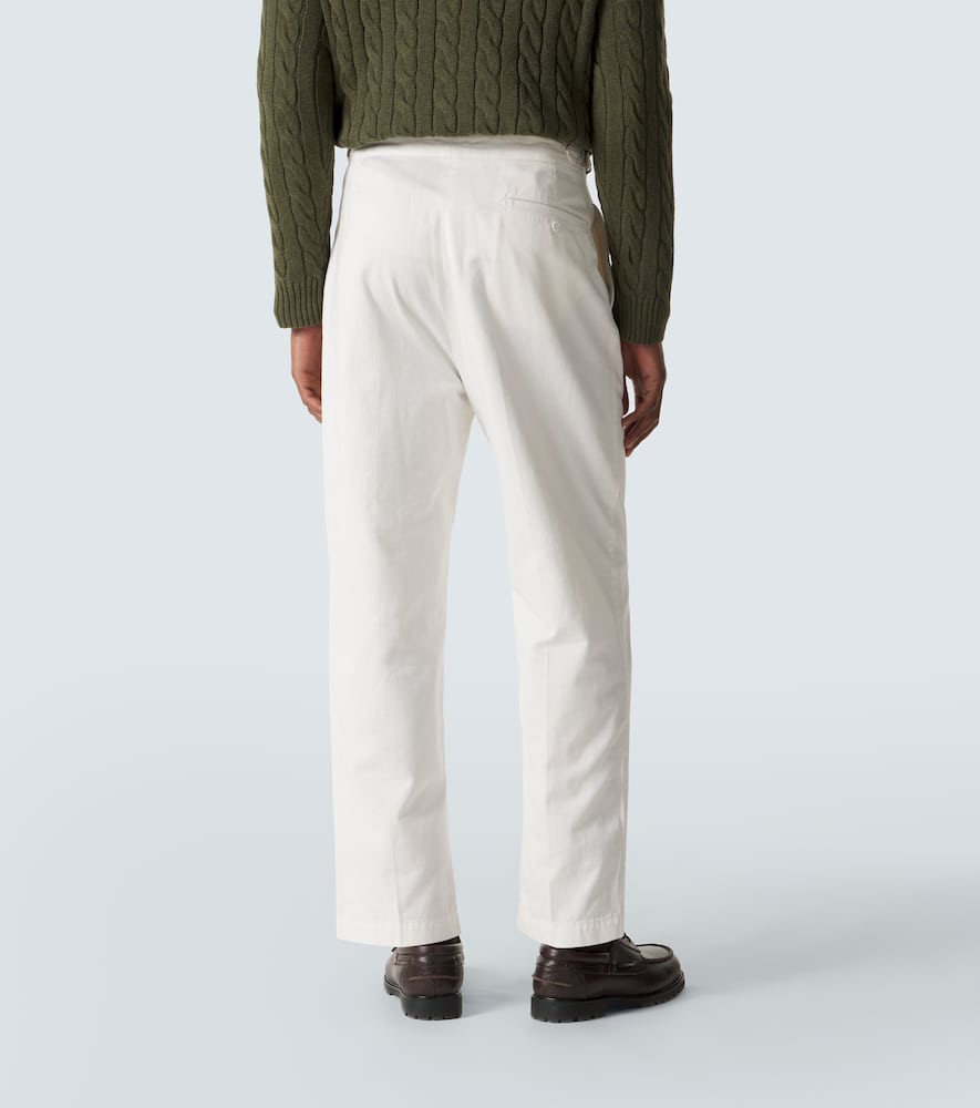 Cotton twill tapered pants
