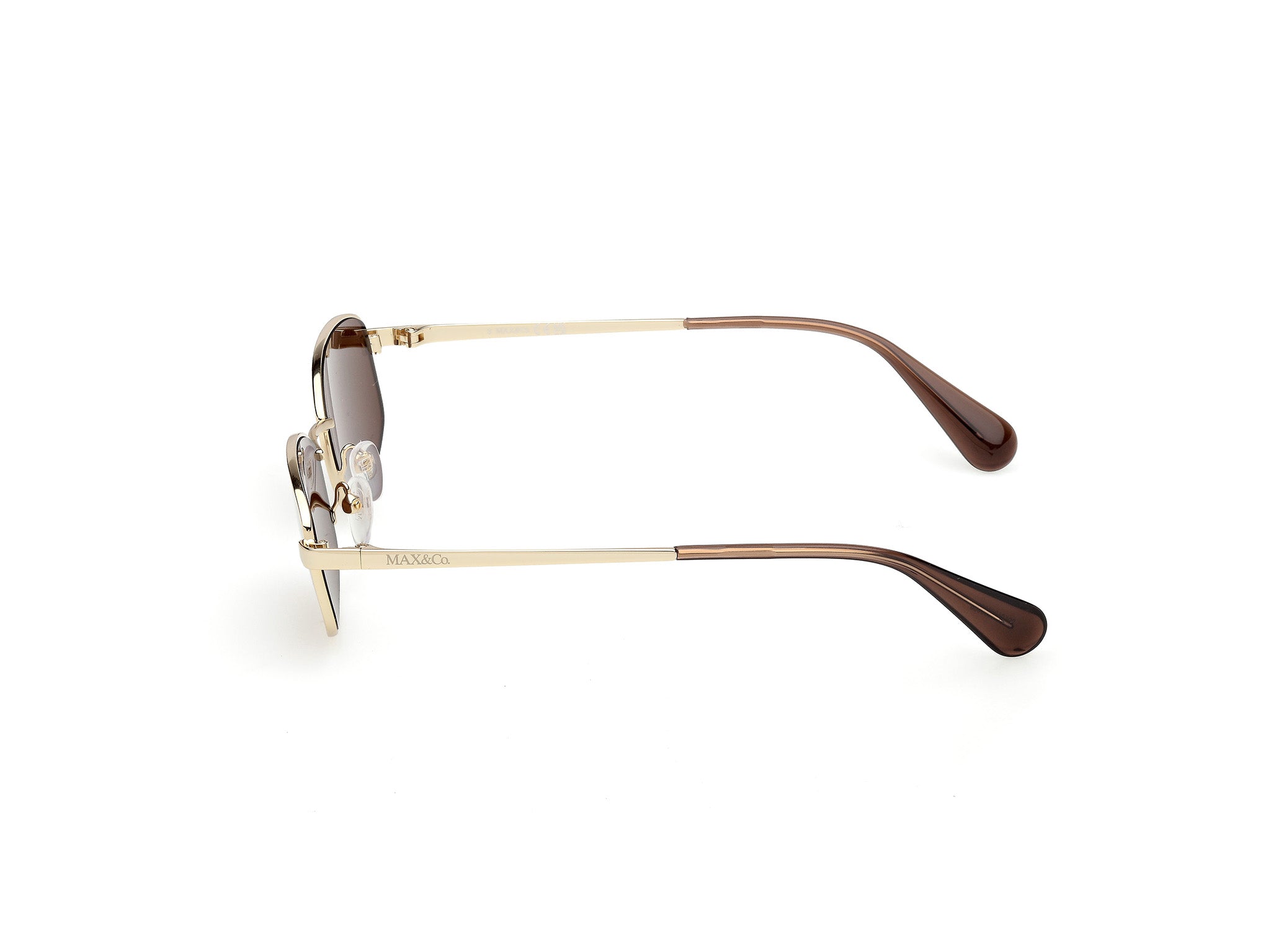 MAX&Co Mujer MAX&Co MO0135 32E Gafas de sol Metal Oro Marrón Redonda Norma