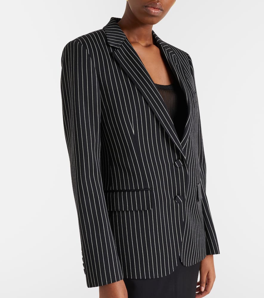 Pinstripe wool and cotton blazer