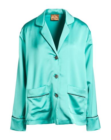 Woman Blazer Turquoise Size 10 Polyester