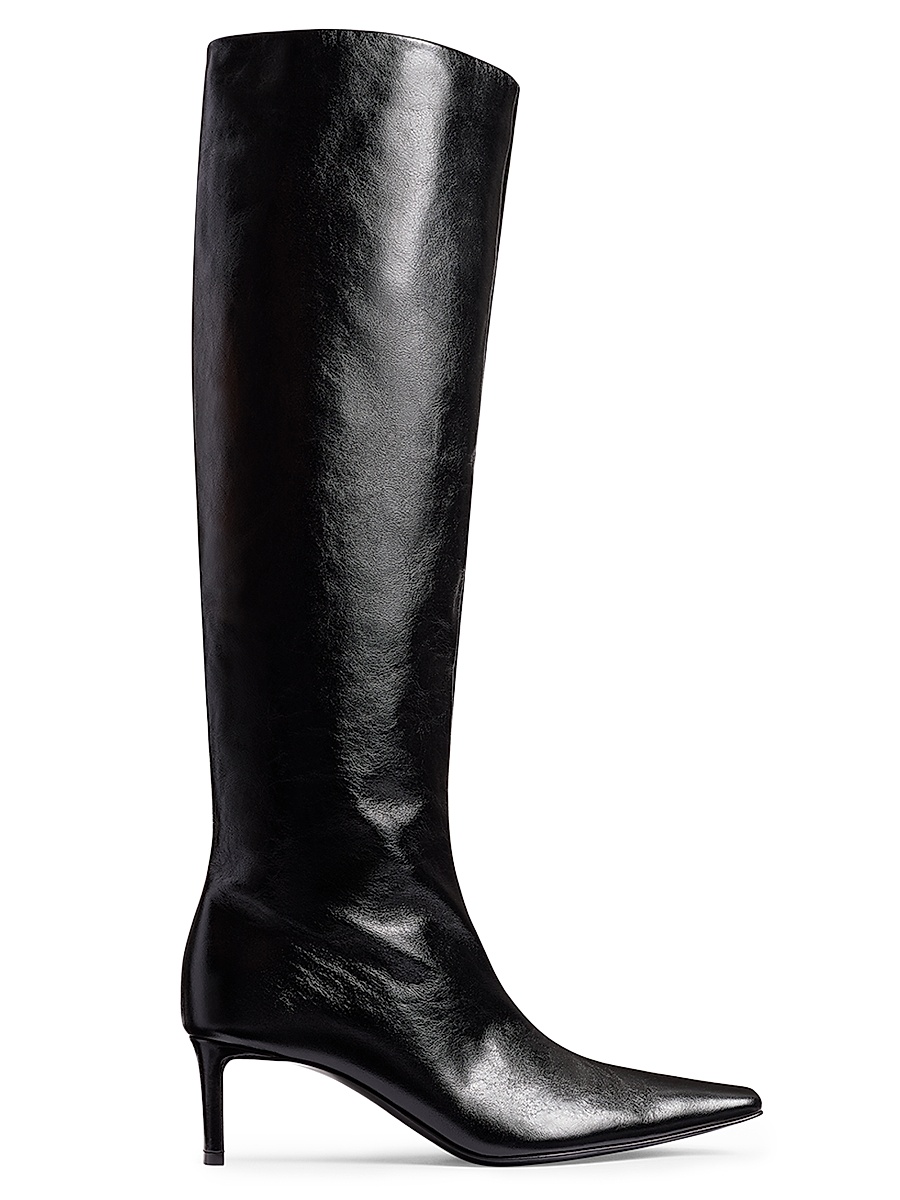 Women's Ona 55MM Leather Knee-High Boots - Black