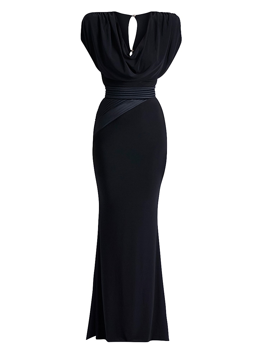 Women's Ilium Stretch-Jersey Body-Con Gown - Black