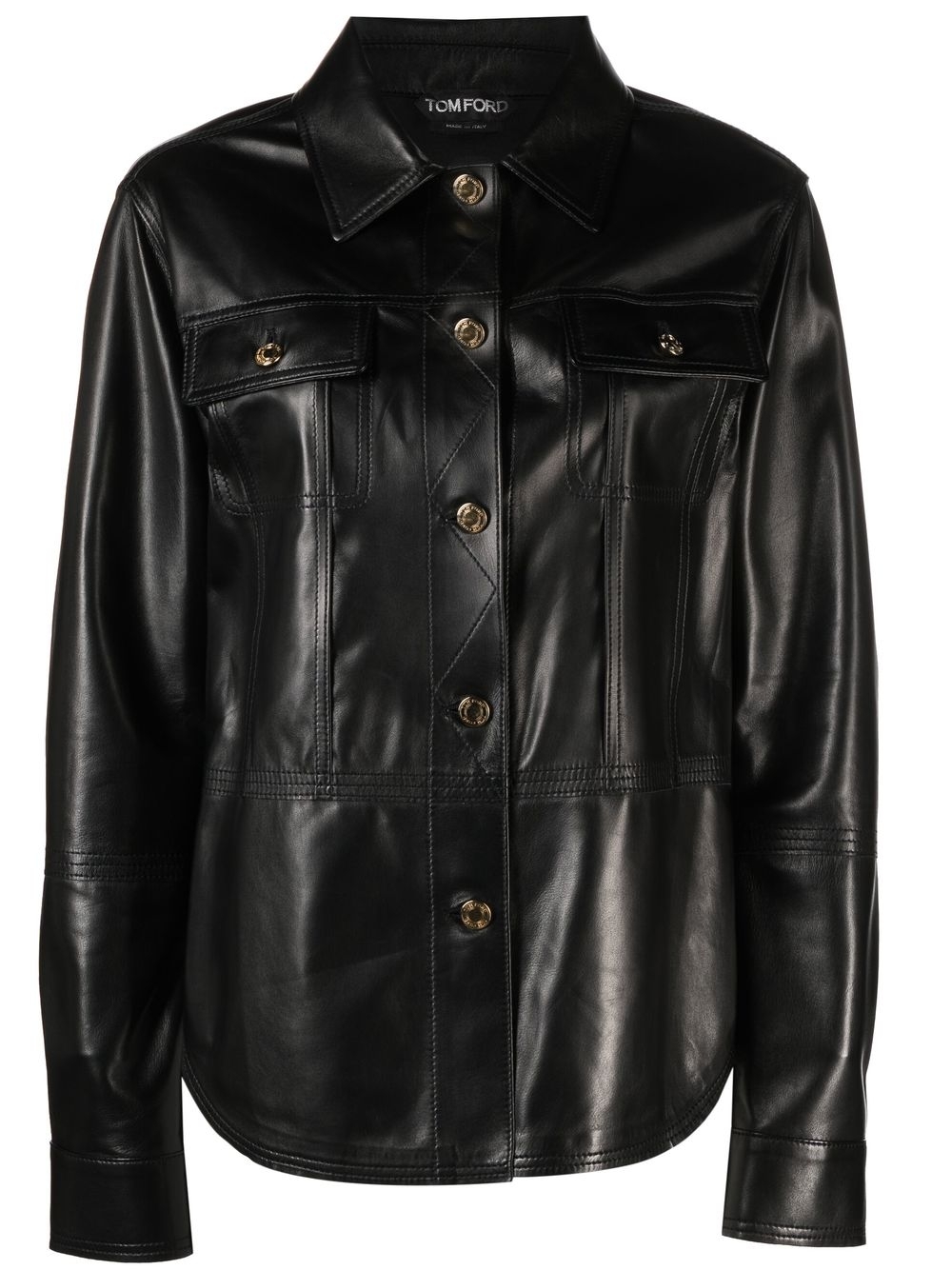 Calf-leather shirt - Black