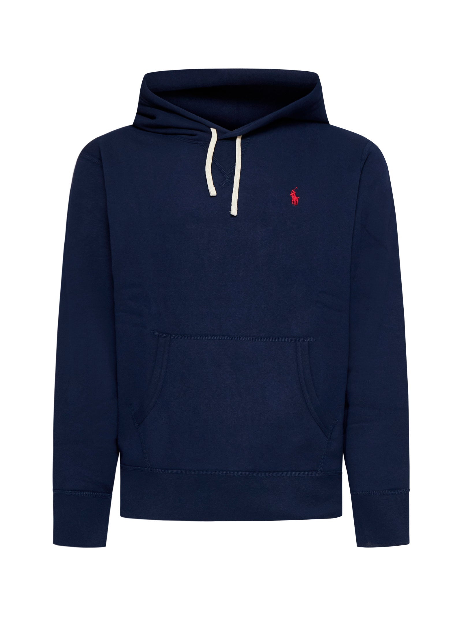 Logo-Embroidered Cotton-Blend Hoodie — Navy