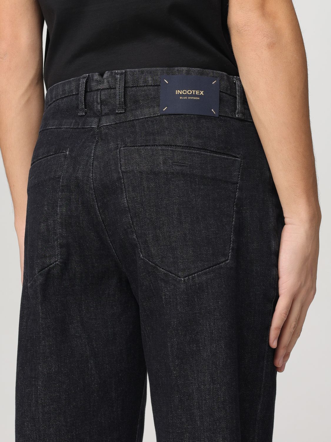 Logo-patch tapered jeans - Blue