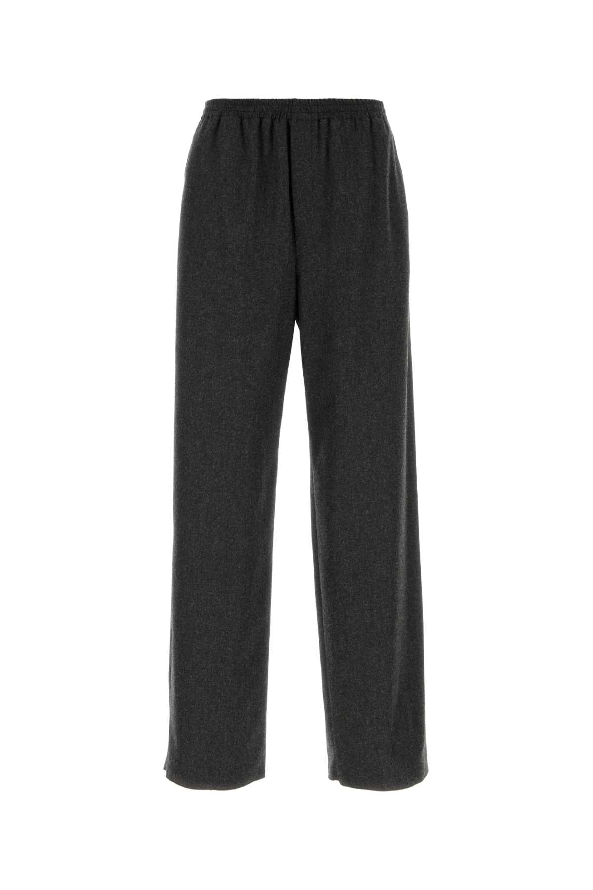 Graphite Flannel Cotton Trouser — Gray