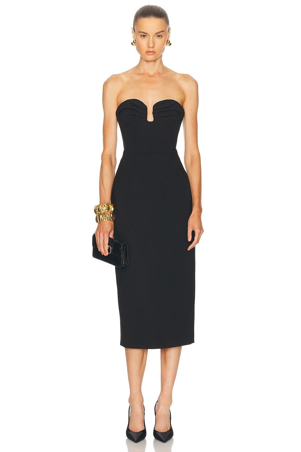Carolina Herrera Sweetheart Midi Dress in Black - Black.  2 also in