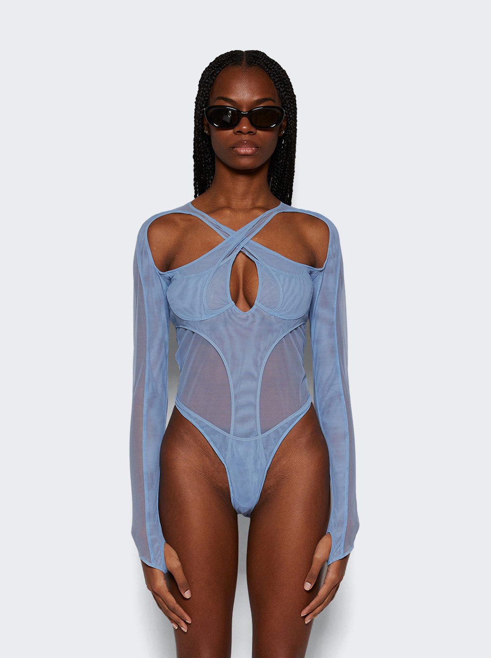 Layered cut-out bodysuit - Black