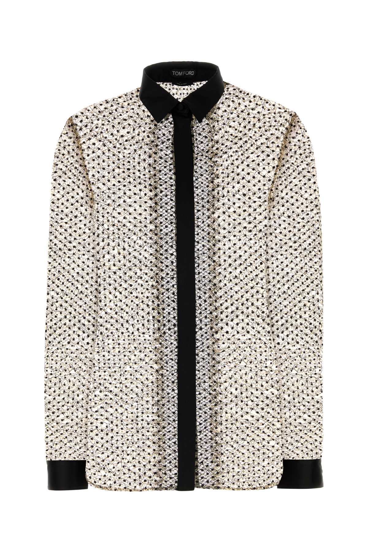 Sequin-Embellished Shirt — Beige