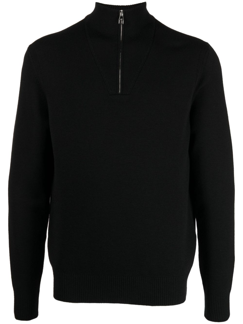 Half-zip wool jumper - Black