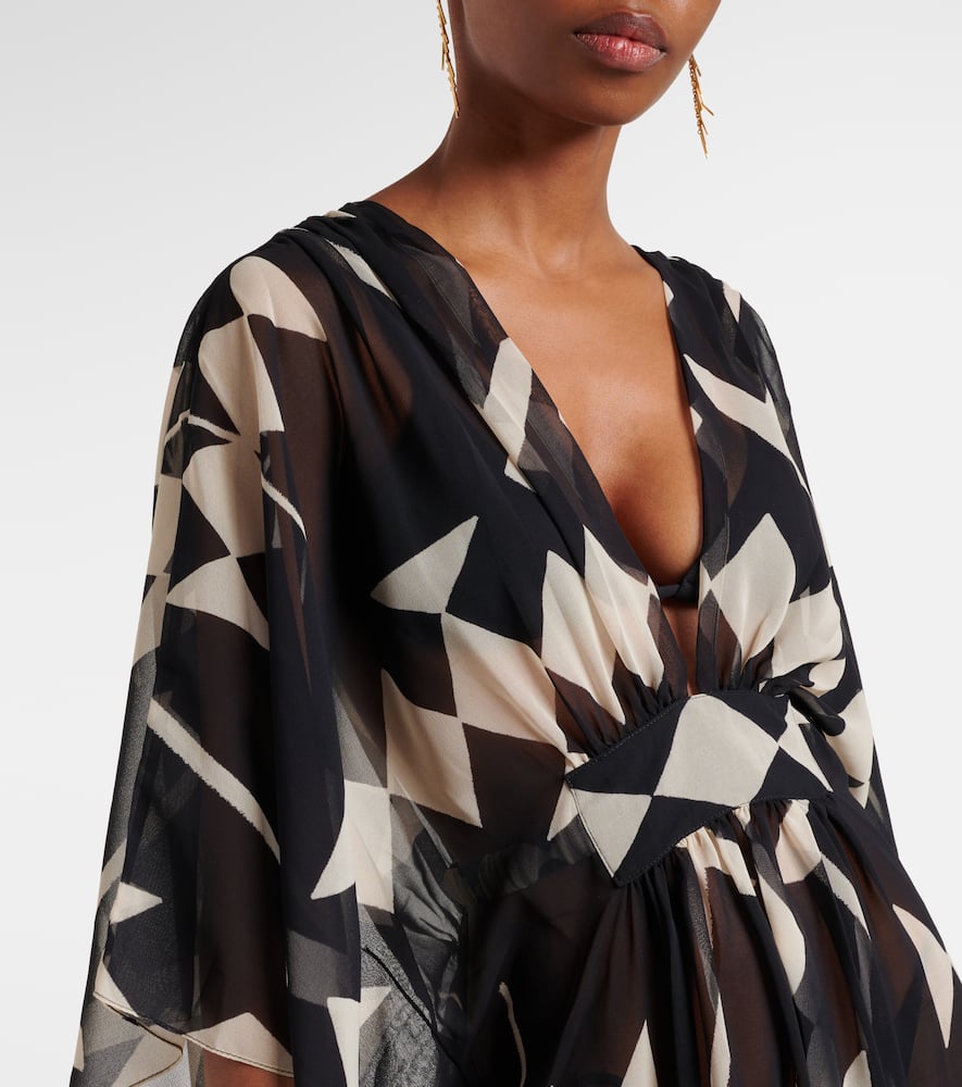 Printed georgette maxi dress