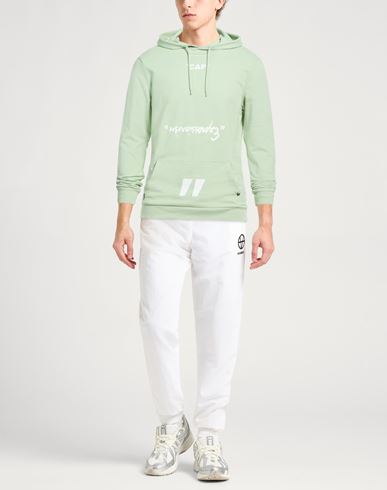 Man Sweatshirt Light green Size S Cotton, Polyester