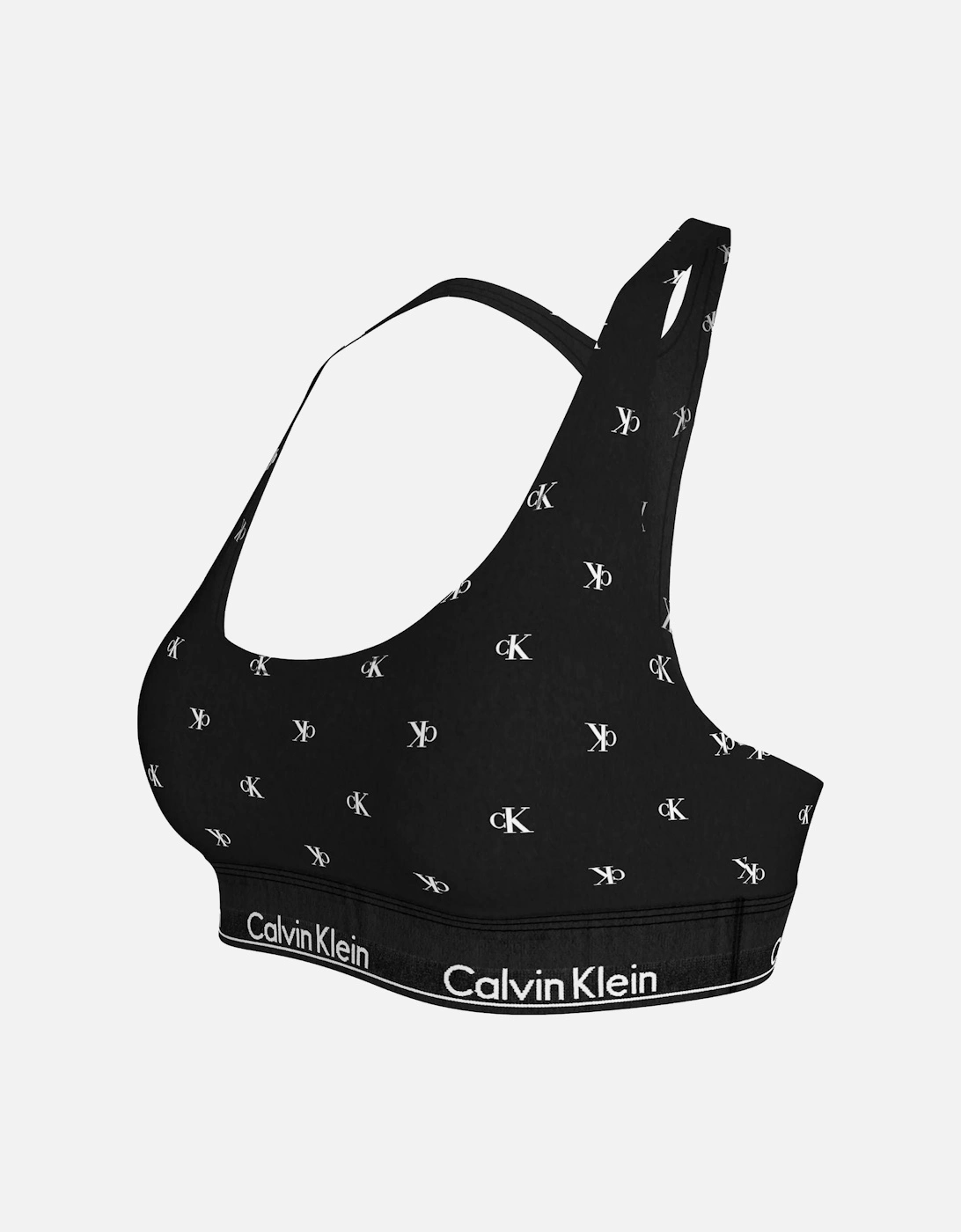 Calvin Klein Women's Women Diamond Logo Print Unlined Bralette, Black