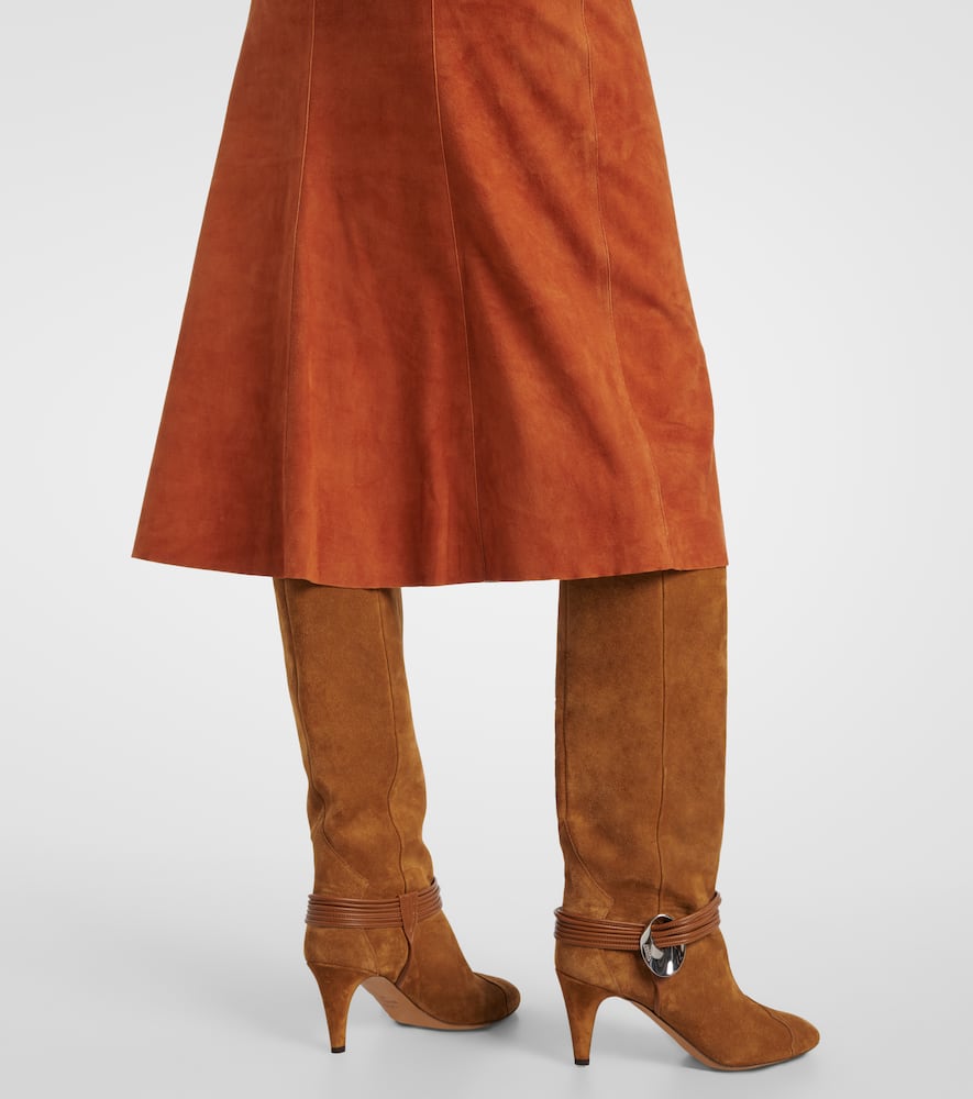 Devy suede midi skirt