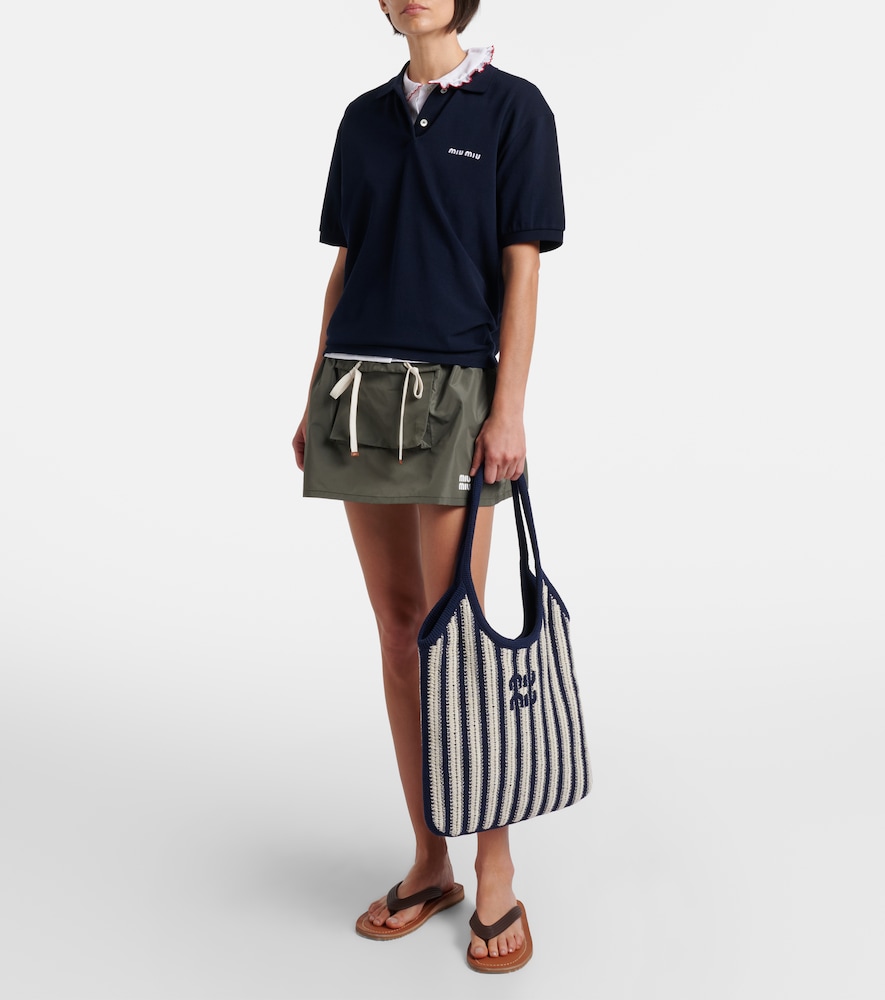 Ivy Medium striped crochet shopper