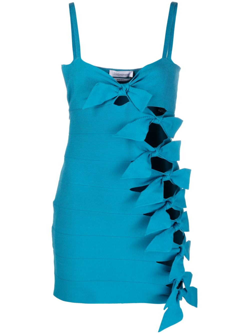 Bow-detail cut-out minidress - Blue