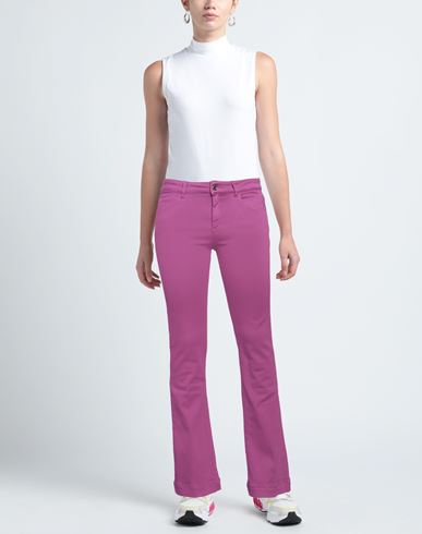 Woman Jeans Mauve Size 25 Cotton, Elastomultiester, Elastane